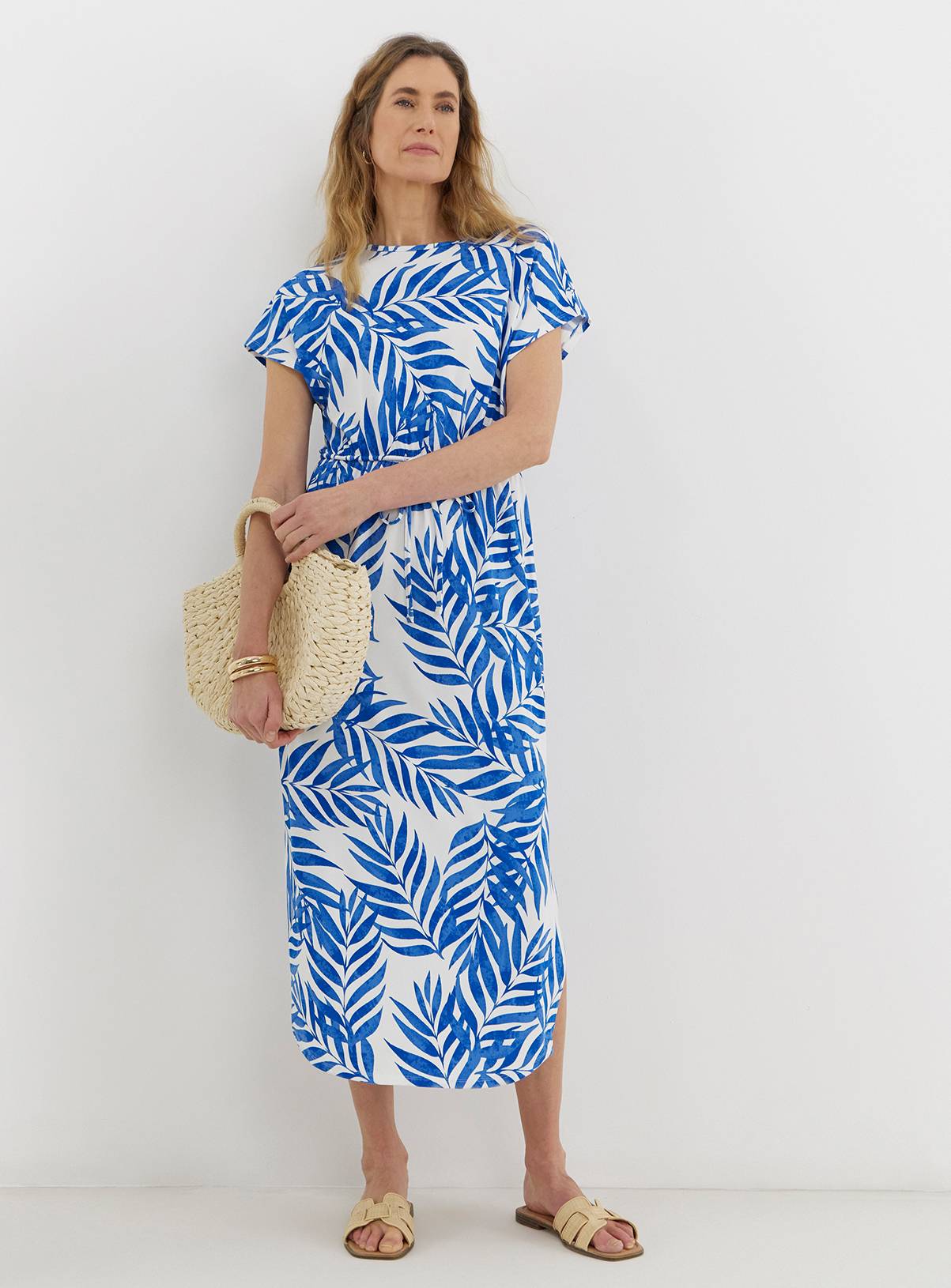 JD WILLIAMS Great Value Tie Waist Midi T-Shirt Dress 26 - Image 1